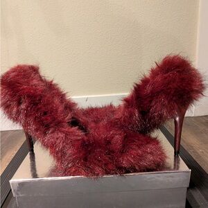 Fuzzy Red High Heels